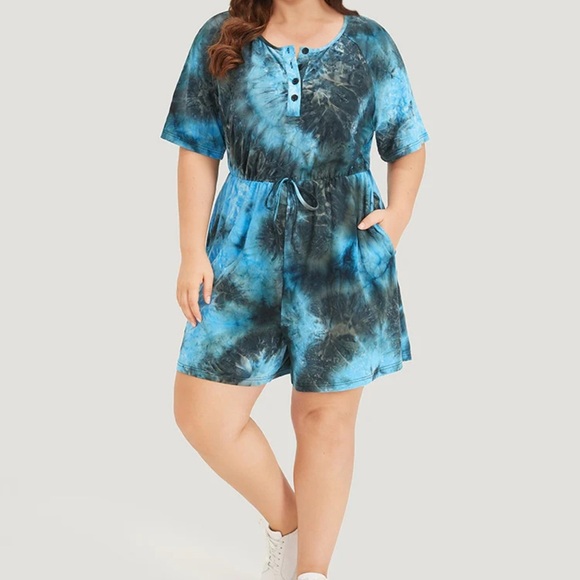 BloomChic Tie-Dye Blue Romper XL us14-16 - Picture 1 of 10